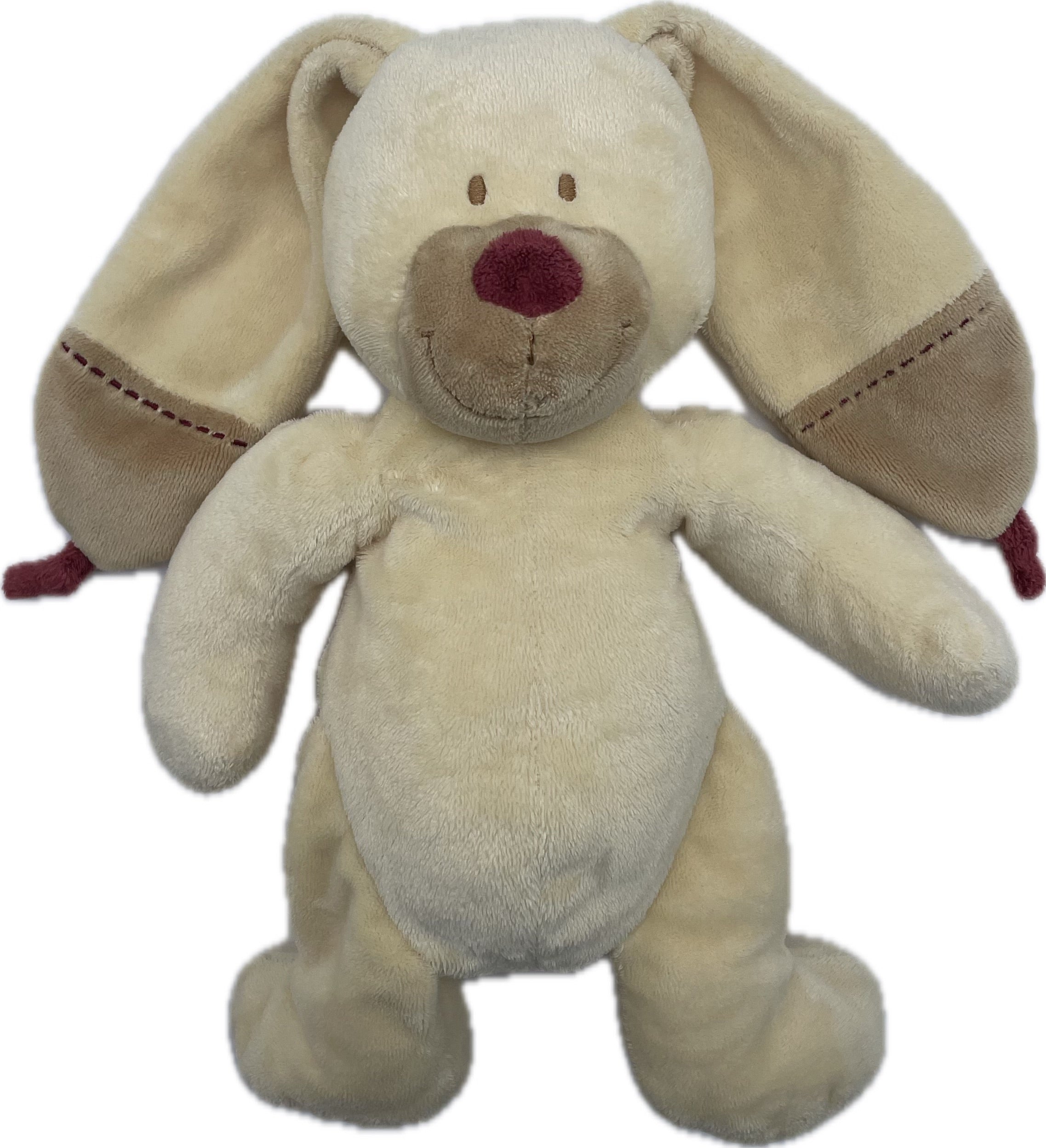Peluche lapin beige marron bordeaux - Nicotoy