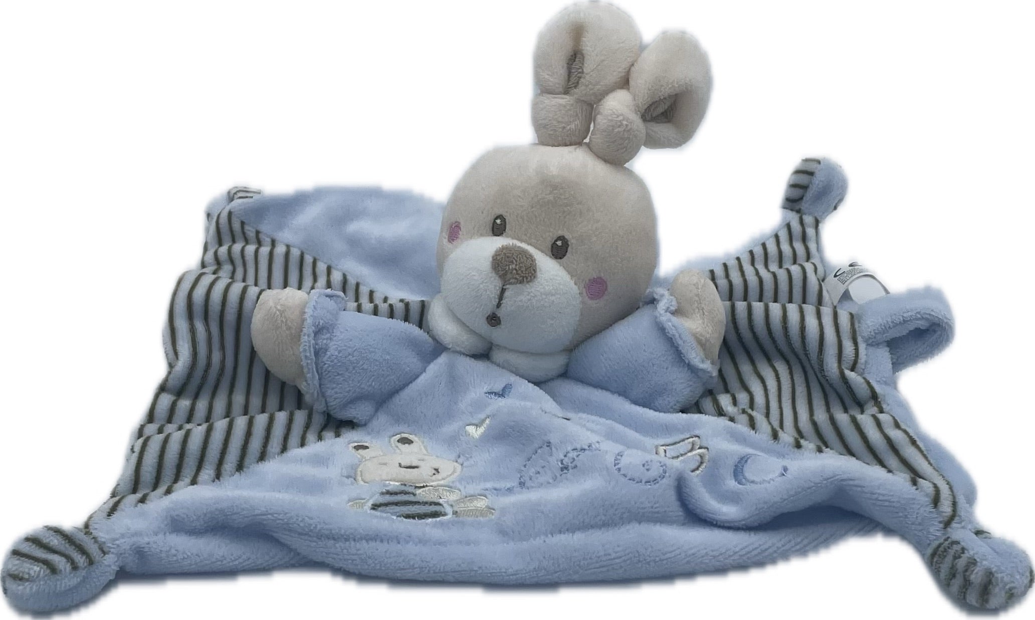 Doudou lapin plat bleu - Nicotoy