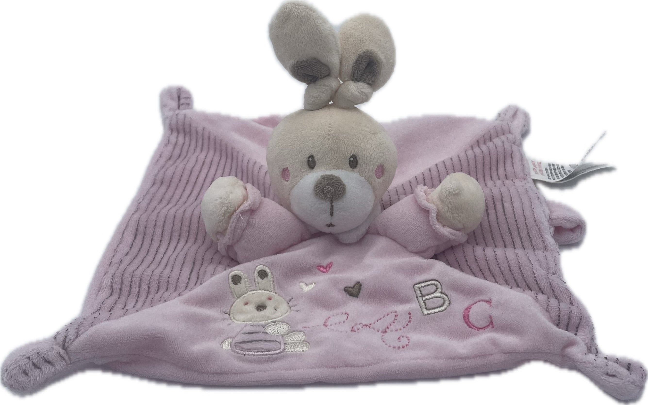 Doudou lapin plat rose - Nicotoy