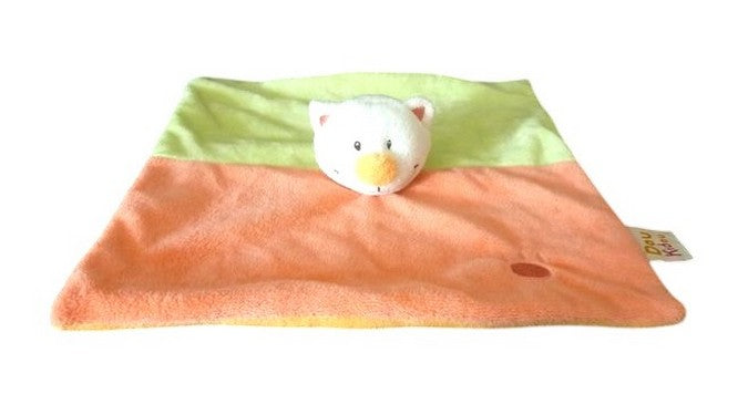 Doudou chat plat vert saumon - Doukidou