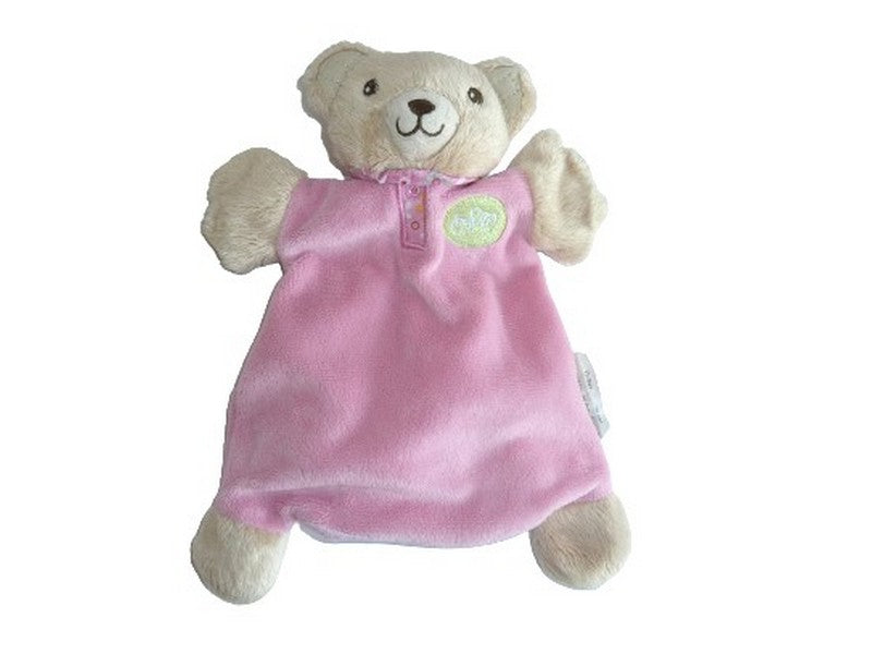 Doudou ours marionnette rose - Pioupiou et Merveilles