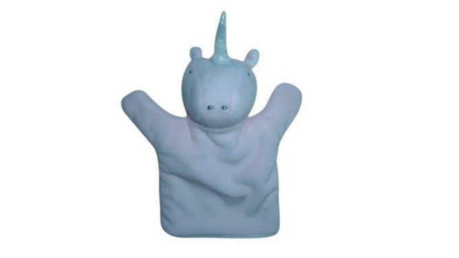 Doudou licorne rose - marionnette - Mes Petits Cailloux