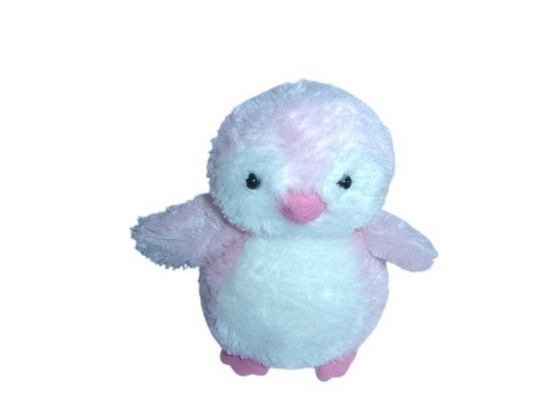 Peluche pingouin rose blanc - Aurora - 24 cm