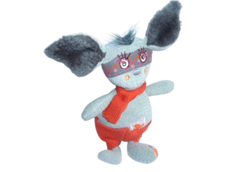 Peluche lapin gris orange - Catimini - 31 cm