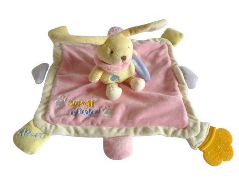 Peluche éveil lapin avec mouchoir - BN740 Baby'Nat