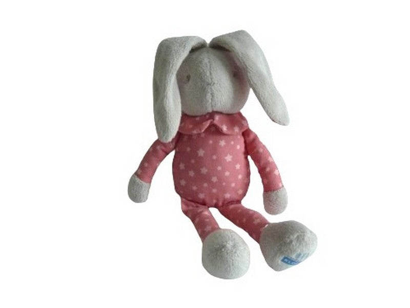 Peluche lapin rose étoiles - Klorane - 29 cm
