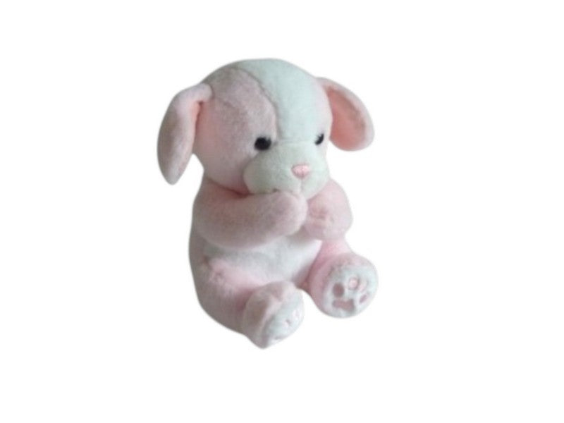 Peluche chien rose blanc - Gipsy - 19 cm