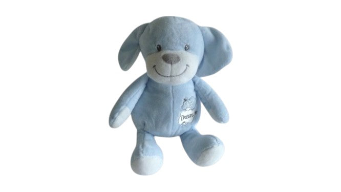 Peluche chien bleu blanc - Pommette - 27 cm