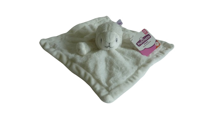 Doudou mouton blanc plat Pommette
