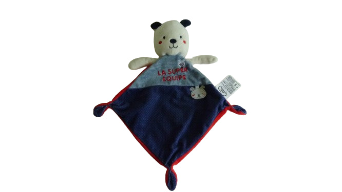 Doudou ours plat La Super Equipe Mots d'Enfants