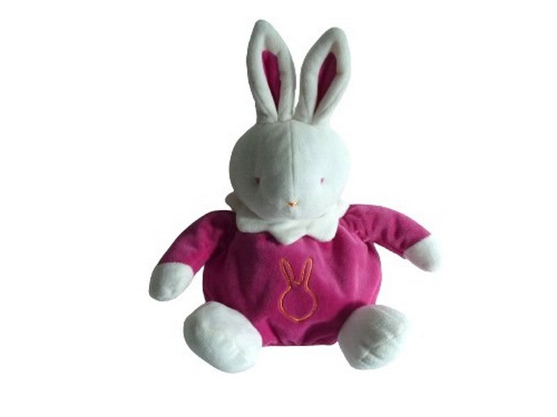 Peluche lapin blanc fuchsia - Klorane - 27 cm