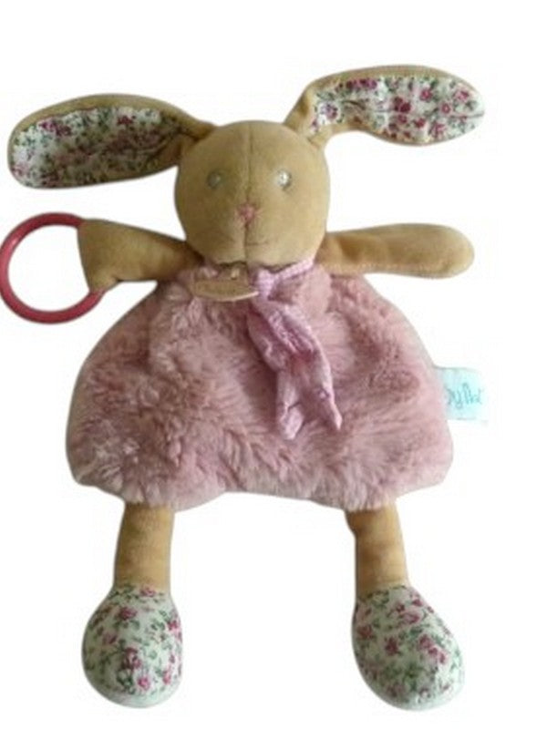 Peluche éveil lapin Poupi rose - BN0112 Baby'Nat - 27 cm