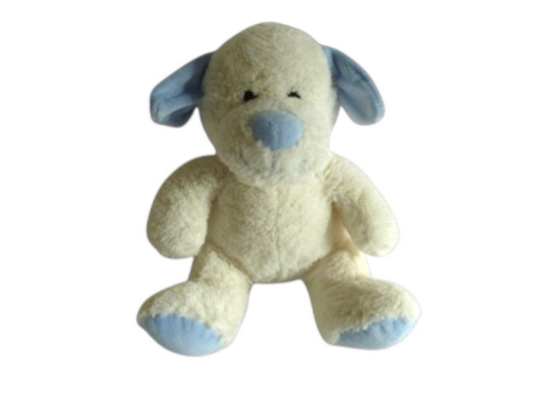 Peluche chien blanc bleu - Gipsy - 26 cm