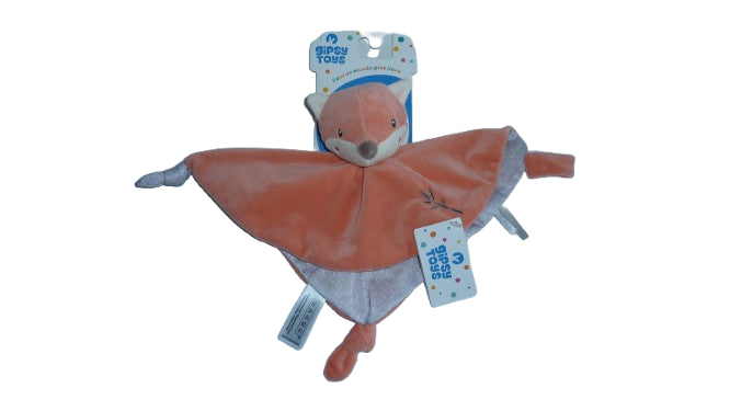 Doudou renard plat - attache tétine - Gipsy