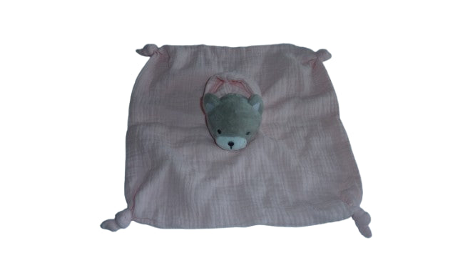 Doudou ours plat rose Obaibi