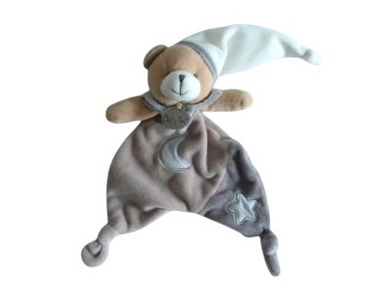 Doudou ours luminescent plat gris blanc - BN0138T Baby'Nat