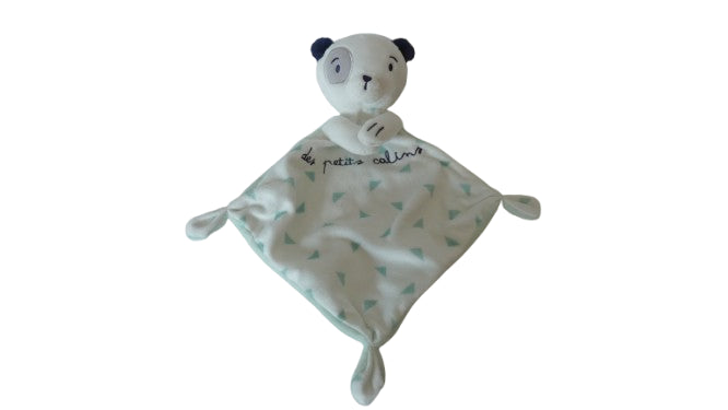 Doudou panda plat Des Petits Câlins Mots d'Enfants