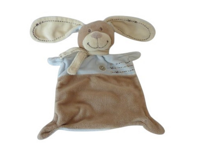 Doudou lapin plat marron bleu - Nicotoy Simba Dickie