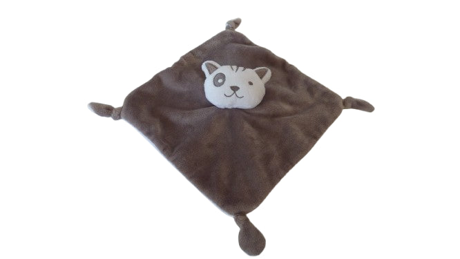 Doudou chat plat marron blanc - Nicotoy