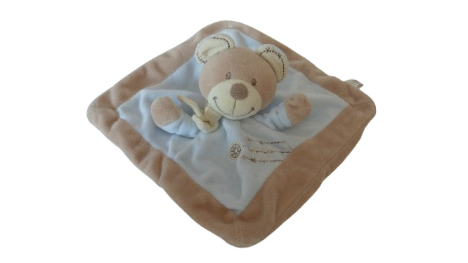 Doudou ours plat marron bleu Nicotoy Simba Toys