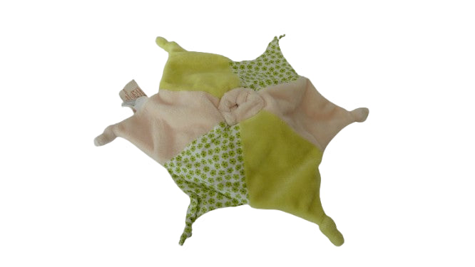 Doudou mouton beige et vert plat Baby'Nat