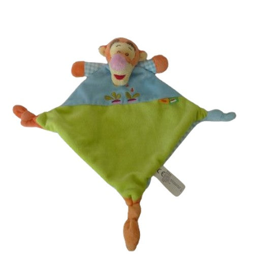 Doudou Tigrou plat bleu vert - Disney