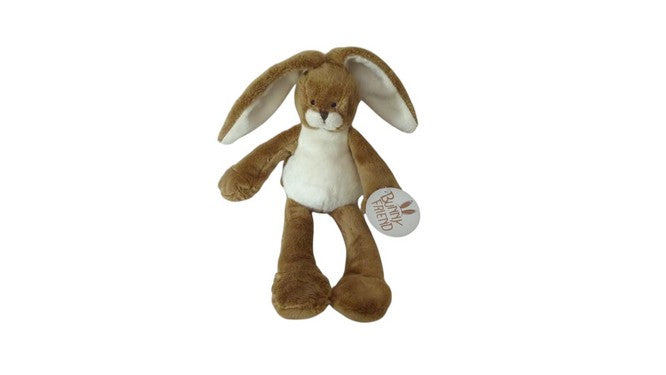 Peluche lapin - blanc marron foncé - Bunny Friend - 28 cm