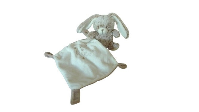 Peluche lapin - marron chiné blanc - Forest - mouchoir - Tex Baby