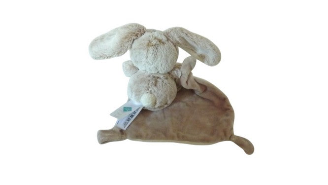 Peluche lapin - marron chiné blanc - Forest - mouchoir - Tex Baby