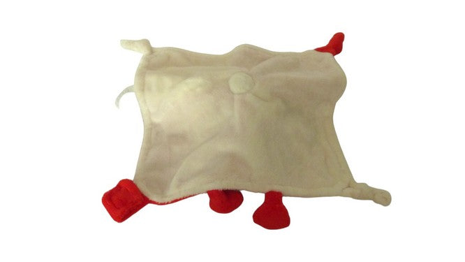 Doudou cigogne - plat - attache tétine - Les Créations de Joséphine