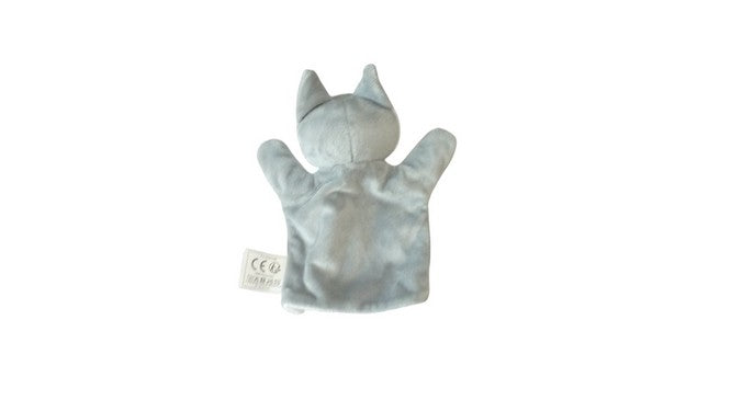 Doudou renard - gris blanc - marionnette - Mes Petits Cailloux