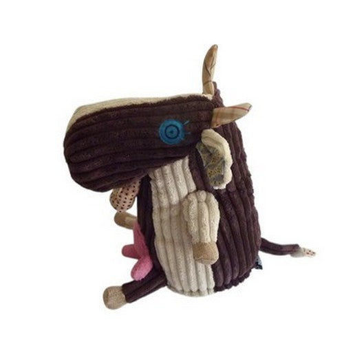 Peluche vache beige marron Milkos - Les Deglingos - 26 cm