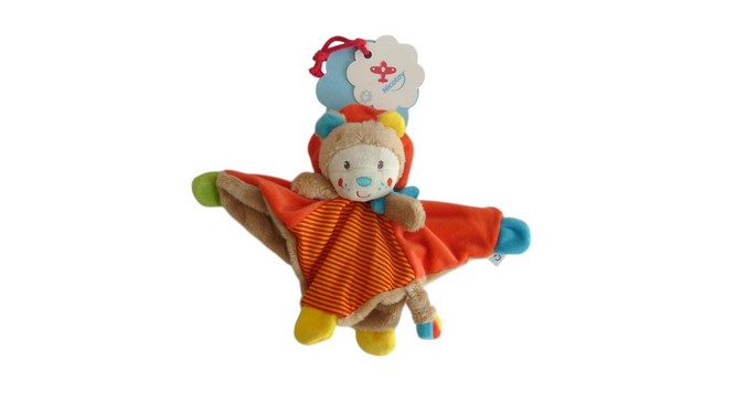 Doudou lion plat multicolore - Youmy jungle - Nicotoy