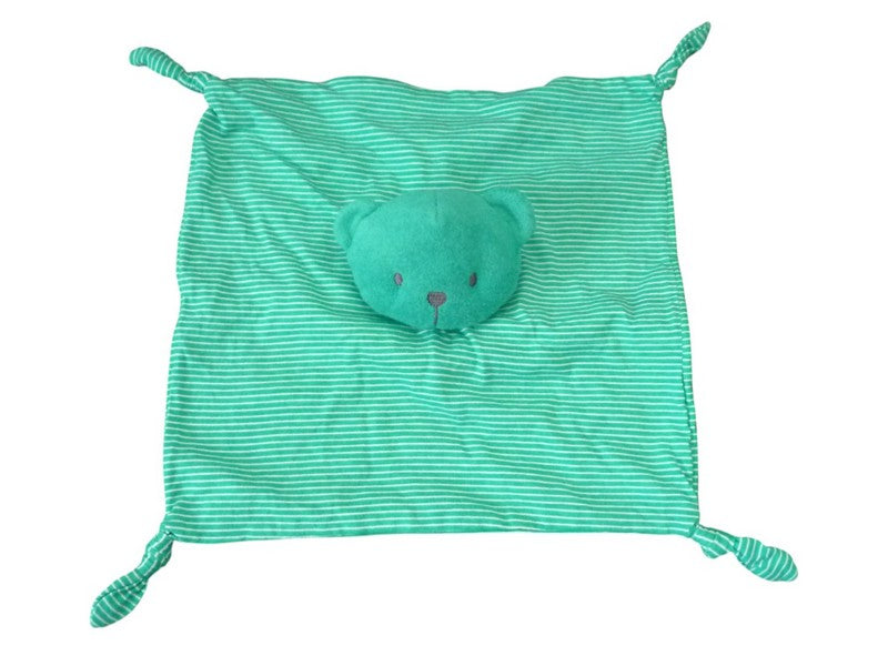 Doudou ours plat vert rayures blanches - Orchestra