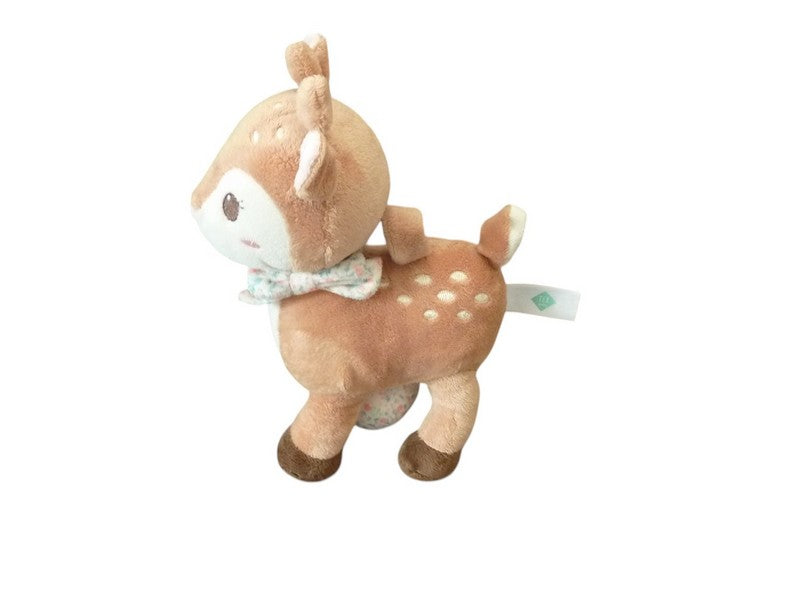 Peluche musicale biche - marron blanc - Tex Baby - 29 cm
