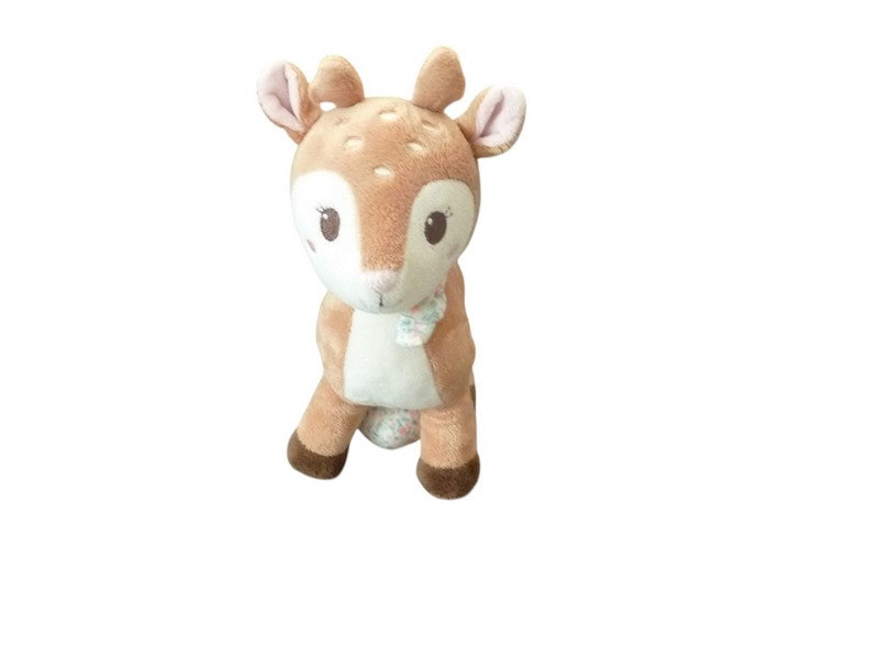 Peluche musicale biche - marron blanc - Tex Baby - 29 cm