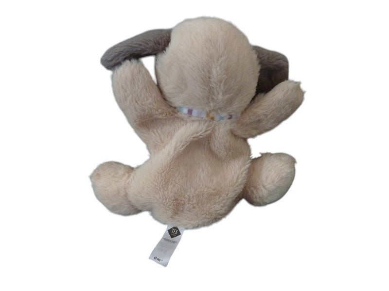 Doudou chien marionnette beige écru gris - Tex Baby - 24 cm