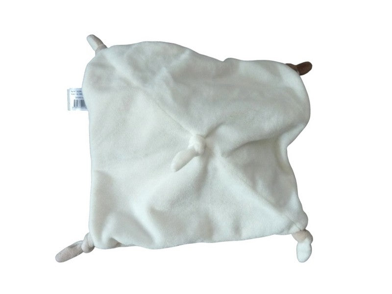 Doudou lapin plat marron gris blanc DC2578LGR- La Grande Récré Doudou et Compagnie