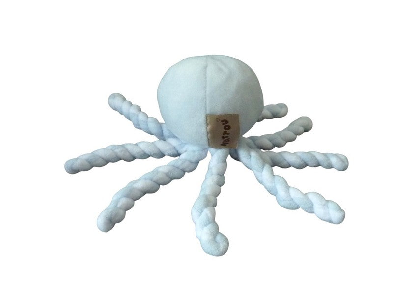 Peluche pieuvre bleu ciel blanc - Nattou