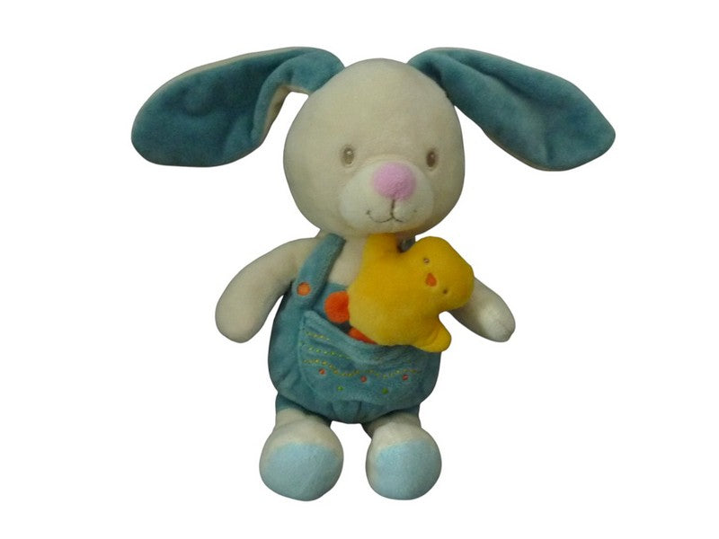 Peluche éveil lapin bleu écru Nicotoy Simba Toys - 25 cm