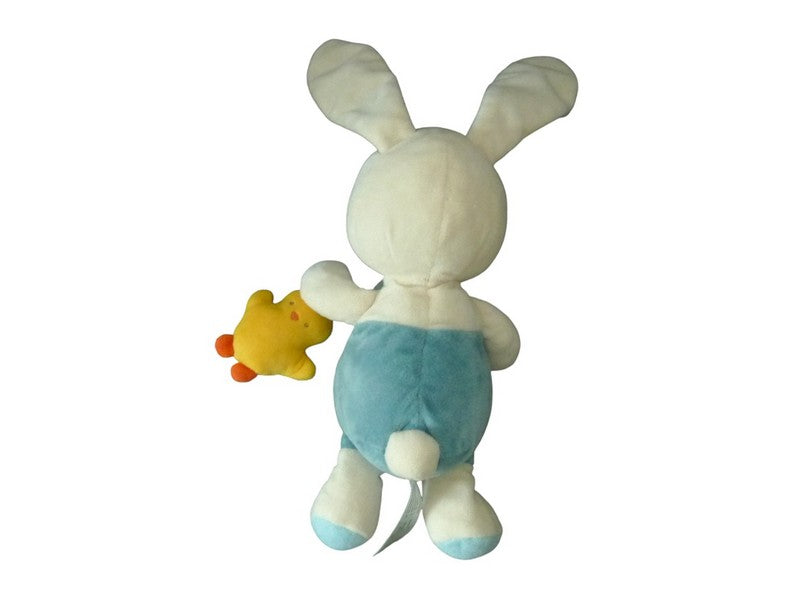 Peluche éveil lapin bleu écru Nicotoy Simba Toys - 25 cm