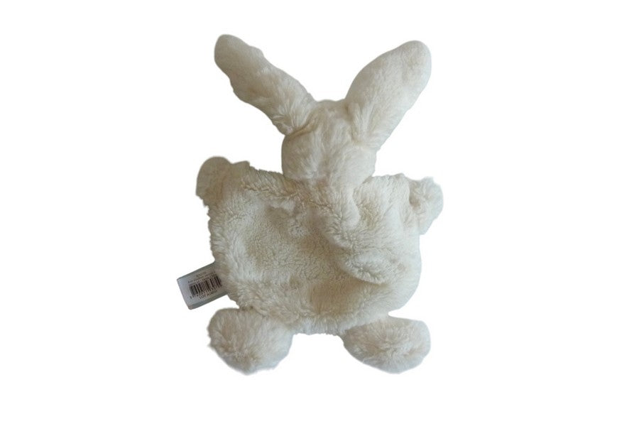 Doudou lapin plat turquoise blanc - Câlins - Baby'Nat BN070