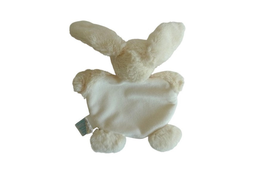 Doudou lapin plat écru blanc rose - Baby'Nat