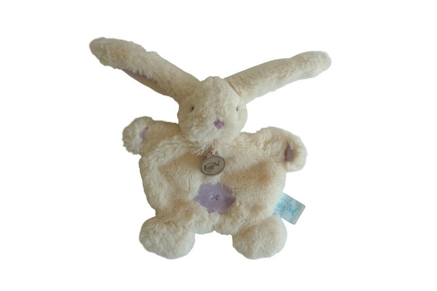 Doudou lapin plat écru violet - Les Câlins - Baby'Nat BN782