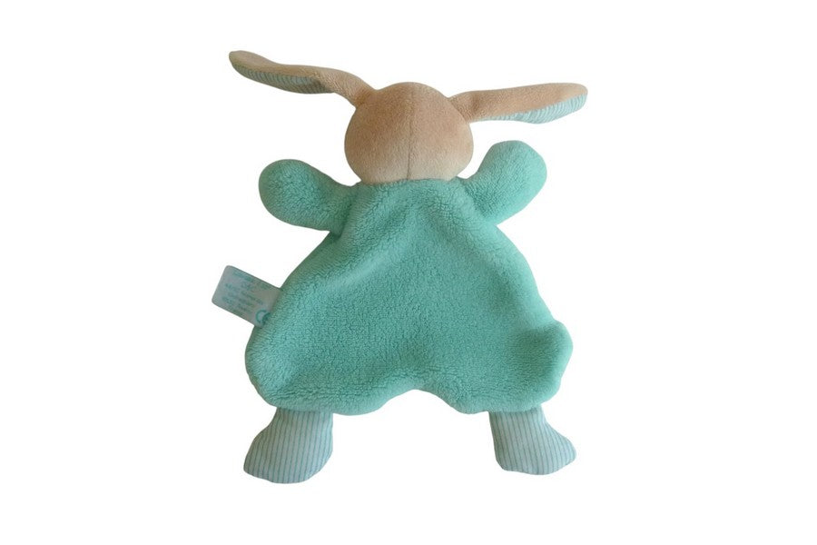 Doudou lapin plat turquoise - Baby'Nat
