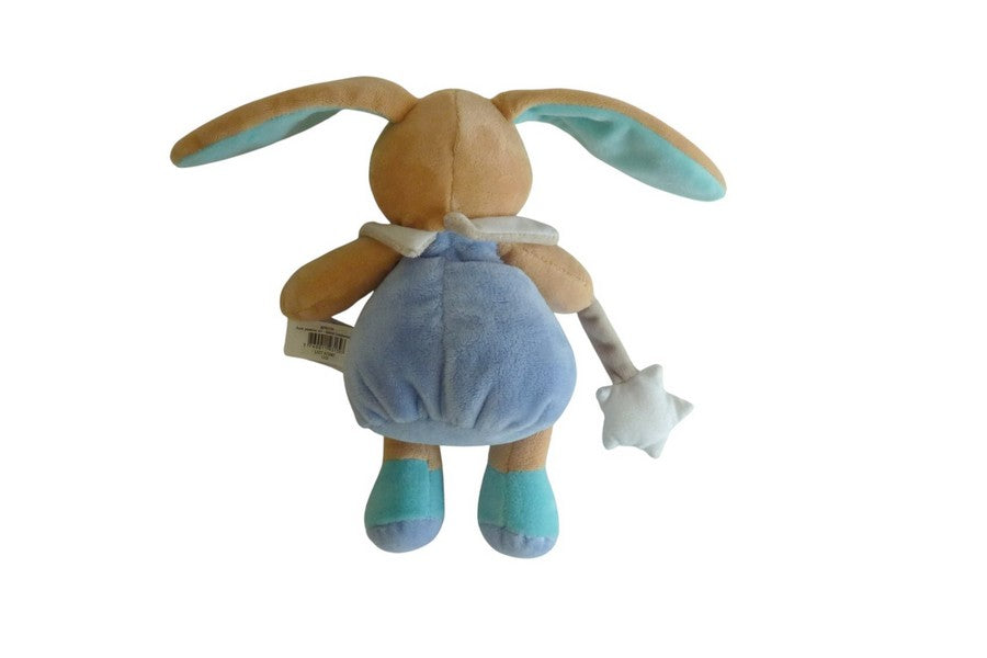 Peluche lapin bleu marron - Les Luminescents - Baby’Nat BN0139 - 22 cm