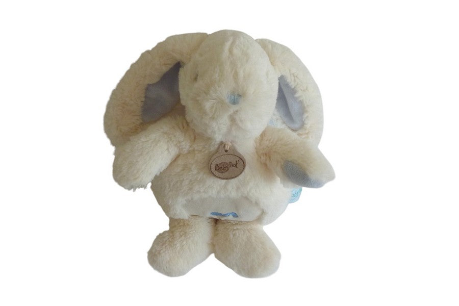 Peluche lapin musicale écru bleu - Les Câlins - Baby'Nat BN661