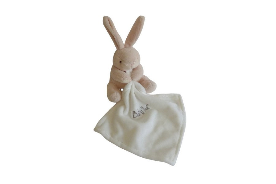 Peluche lapin avec mouchoir beige blanc - Baby'Nat BN3521