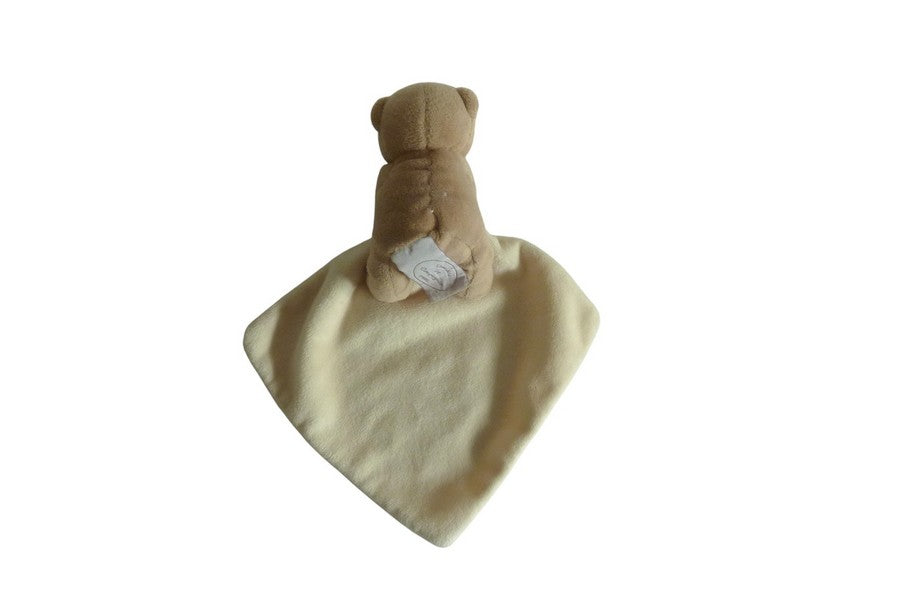 Peluche ours avec mouchoir marron crème - Doudou et Compagnie