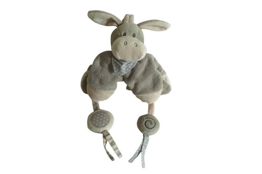 Peluche éveil âne Lungo - Cappuccino - Nattou